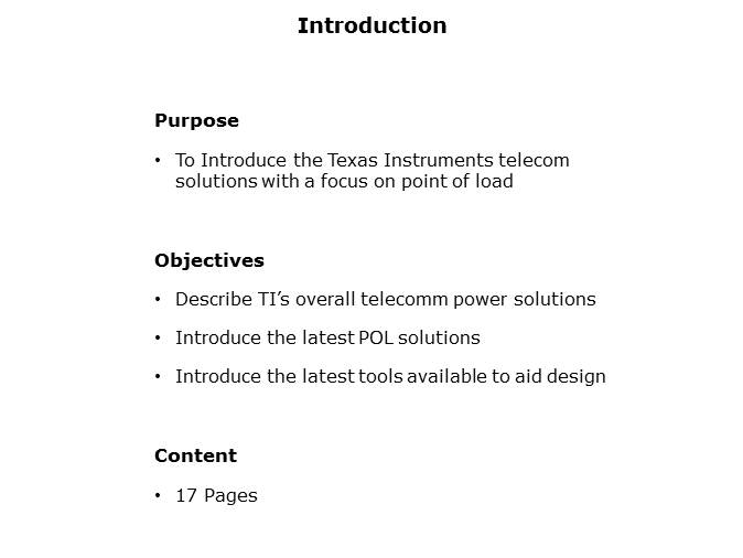 Telecom Point-of-Load Solution Slide 1