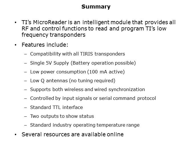 RF Low Frequency RF MicroReader Slide 23
