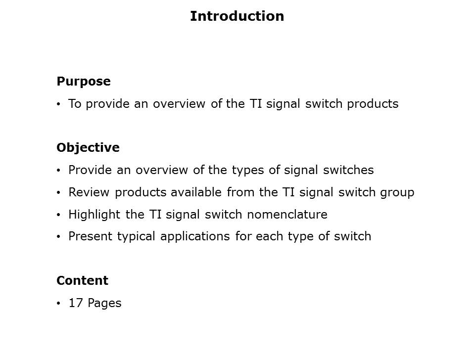 Signal Switch Solutions Slide 1