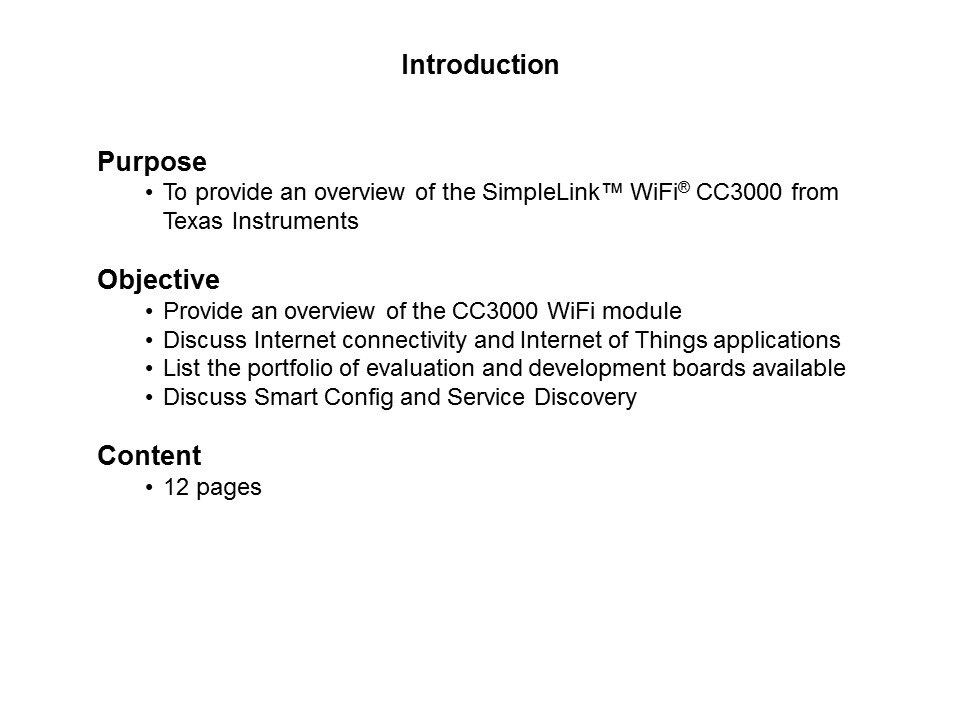 SimpleLink Wi-Fi CC3000 Slide 1