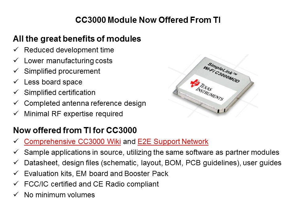 SimpleLink Wi-Fi CC3000 Slide 4
