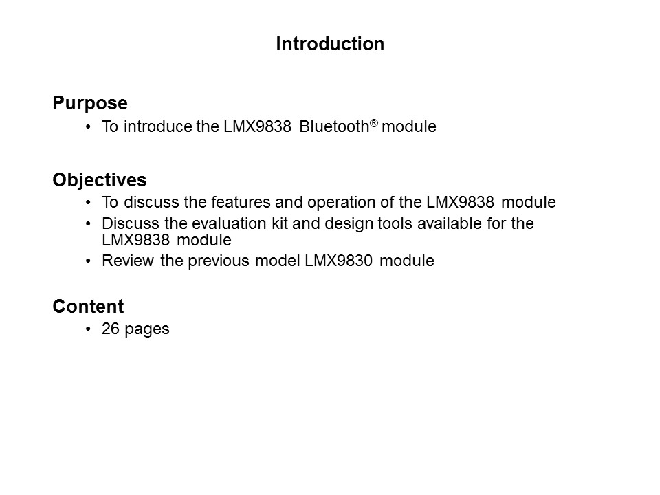 LMX9838 Bluetooth Module Slide 1