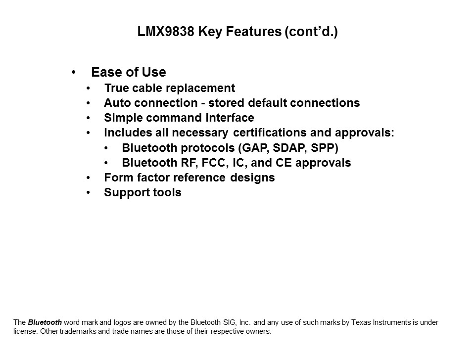 LMX9838 Bluetooth Module Slide 3