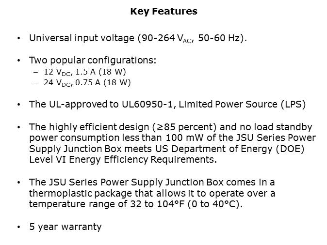 JSU Series Line of Switchmode Power Supplies Designed for Permanent Installations Slide 3