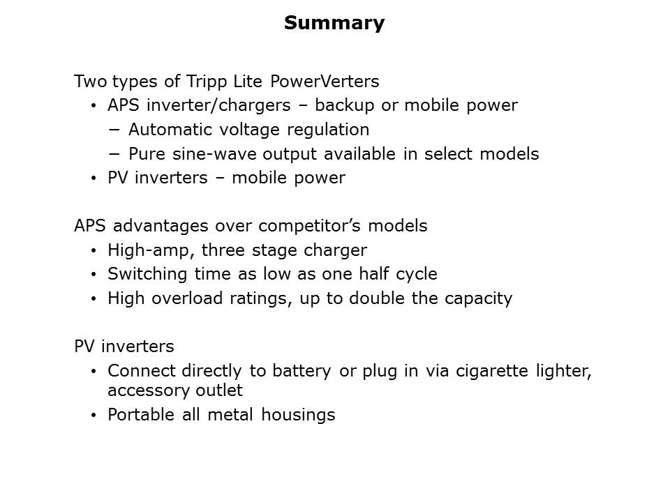 PowerVerter APS Inverter Chargers Slide 23