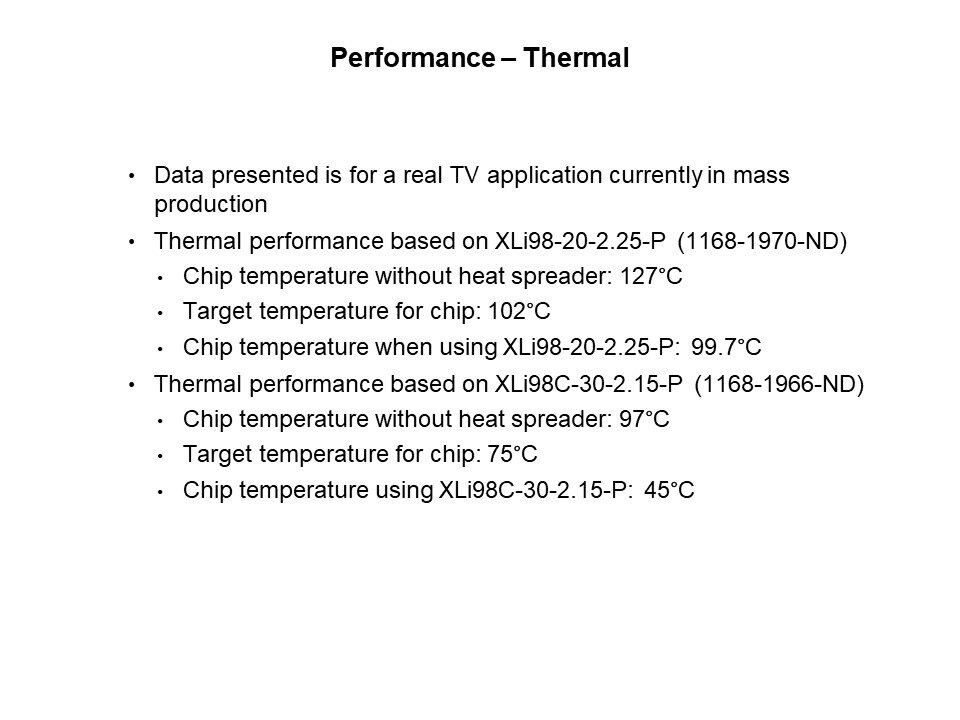 Heat Spreading Solutions for TV Applications Slide 10