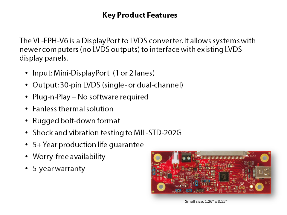 VL-EPH-V6 Features