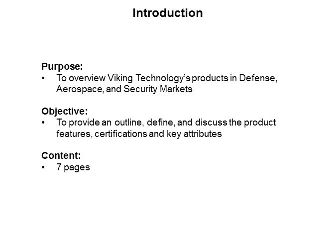 Viking Technology Defense, Aerospace, and Security Features and Applications - Slide1