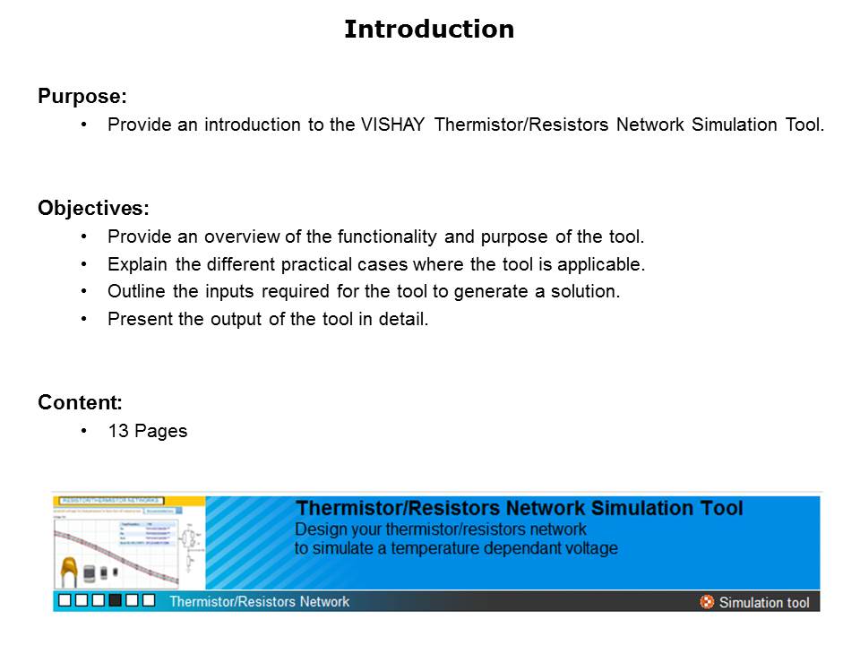 Thermistor Resistor Network Simulation Tool Slide 1