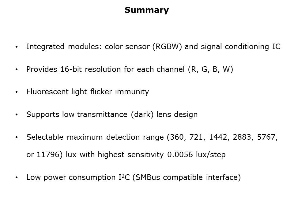 VEML6040 RGB Digital Sensor Slide 8