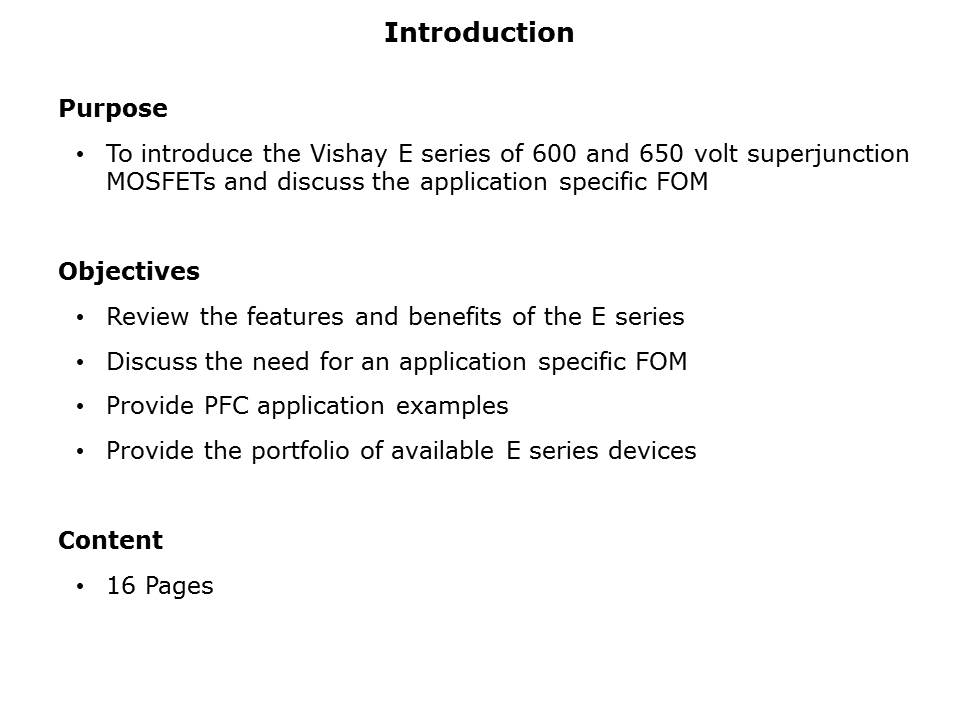 High Voltage MOSFET E Series Slide 1
