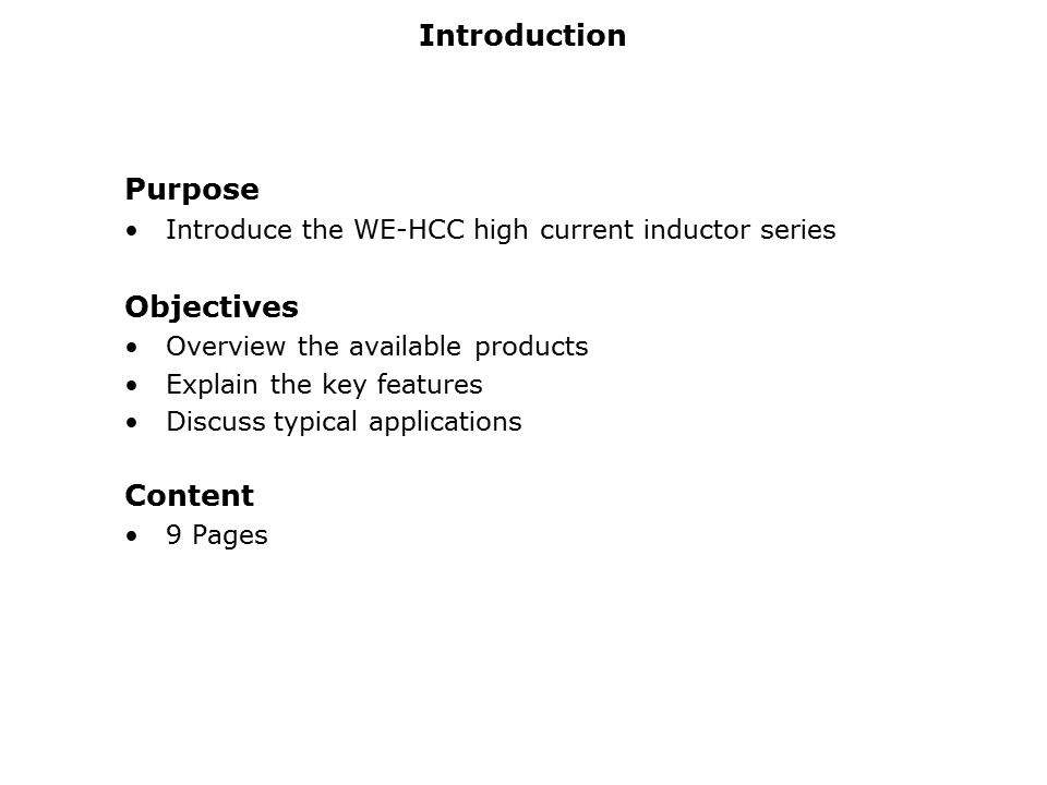 WE-HCC Inductor Slide 1