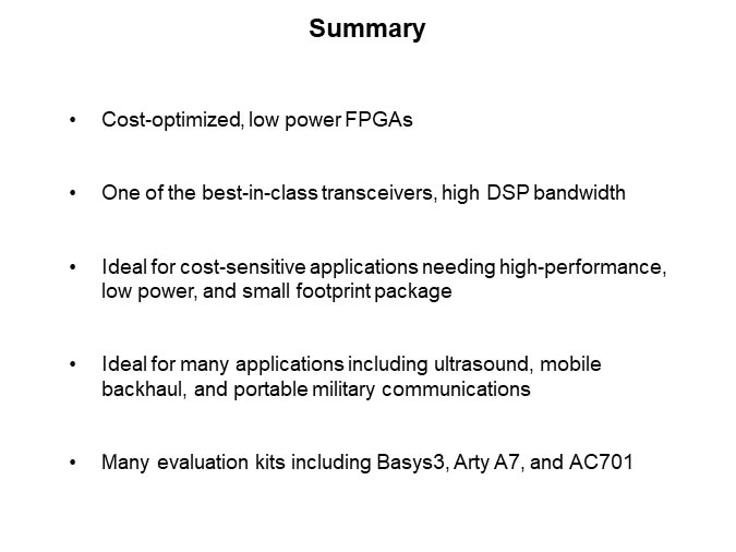 Image of Xilinx Artix®-7 Product Family Overview - Summary