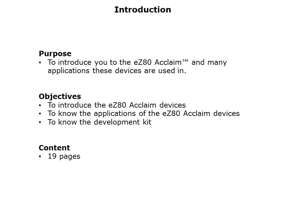 eZ80Acclaim Slide 1