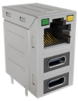 Bild des Combo-Stacked-Steckverbinders der RJE36-Serie von Amphenol CS (Kommerzielle Produkte)