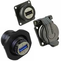 Image of Amphenol PCD Black Zinc Rugged USB Connectors