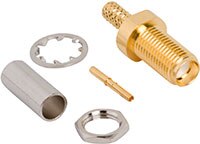 Produktbild der für TFC-302LL optimierten SMA-Steckverbinder von Amphenol