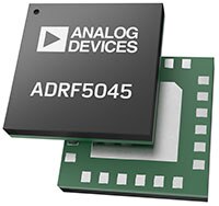 Analog Devices' ADRF5045 100 MHz to 30 GHz Single-Pole, Four-Throw (SP4T) Switch Image du commutateur unipolaire quadridirectionnel (SP4T) 100 MHz à 30 GHz ADRF5045 d'Analog Devices