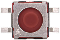 Bild der oberflächenmontierbaren von oben zu betätigenden SPDT-Taktilschalter der Serie TLSM von C&K