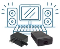 Image of CUI's Wall Plug and Desktop Adapters