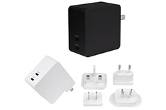 Image of CUI SWI65CC-N and SMI65CC Series 65W Dual USB-C Power Supplies