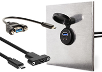 Image of Coolgear Panel Mount USB Cables
