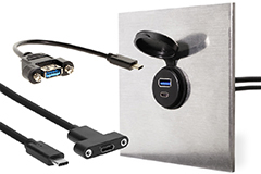 Image of Coolgear Panel Mount USB Cables