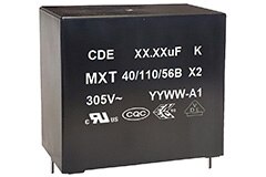Image of Cornell Dubilier's MXT Series X2 EMI/RFI Suppression Capacitors