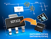 Image of Diodes' DMTHxxxxLFDFWQ Automotive-Compliant MOSFETs