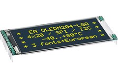 Image of EA Display Visions' OLEDM204 2.0" Industrial Pin-Connected Monochrome OLED Display