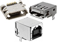 Amphenol FCI 的 USB 2.0 和 Micro USB 連接器圖片