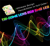 Image of Kingbright's Tri-Dome Lens RGB SMD LED