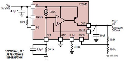 Analog Devices 的 LT3045 典型应用图片