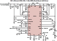 Image of Analog Devices' LT8391 LED Controller's Schematic
