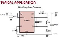 Diagram of Analog Devices LT8645/LT8646 Synchronous Step-Down Regulators (click to enlarge)
