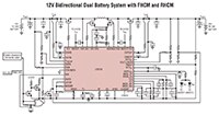 Analog Devices 的 LT8708 12V 雙向雙電池系統示意圖的圖片