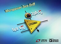 Analog Devices 的 LTC2063 1.3uA 低功耗零漂移运算放大器图