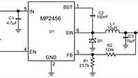 Monolithic Power Systems MP2456 降压转换器的电路图（点击放大）