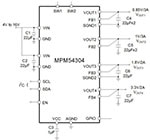 MPS 的 MPM54304 DC/DC 降压电源模块应用图