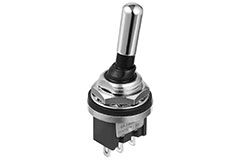 Interrupteur à Levier NKK G12AP 1x On/On 0.1A 28V - Fixation 4 Mm, Levier Plastique Noir/Blanc