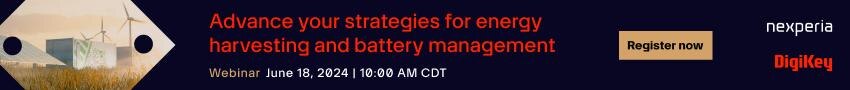 Image of Nexperia Webinar for Energy Harvesting / Battery Mgmt