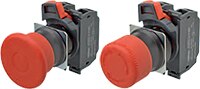 OMRON 具有推入式端子的 A22NE-P 22 mm E-Stop 開關影像