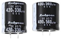 Image des condensateurs série USG de Rubycon