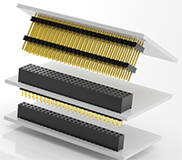 Samtec 的板卡堆叠互连器件的图片