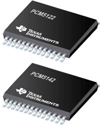 Immagine del DAC stereo audio PCM5122/PCM5142 di Texas Instruments