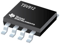 Abbildung des 8-MHz-Rail-to-Rail-Eingangs/Ausgangs-Operationsverstärkers TSV912 von Texas Instruments