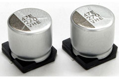 Image of Chemi-Con's HXE Series Aluminum Capacitors