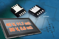 Image of Vishay/Siliconix's Gen III P-Channel -40 V and -30 V MOSFETs in PowerPAK® Packages
