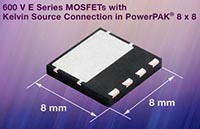 Image of Vishay/Siliconix's SiHH26N60E, SiHH21N60E, SiHH14N60E, SiHH11N60E MOSFETs