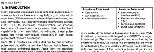 Carbon Film MELF – Pulse Load Champion